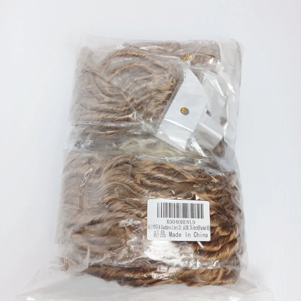 24 Inch Goddess‎ Locs Crochet Hair 8 Packs #27/613 Ombre Blonde Boho